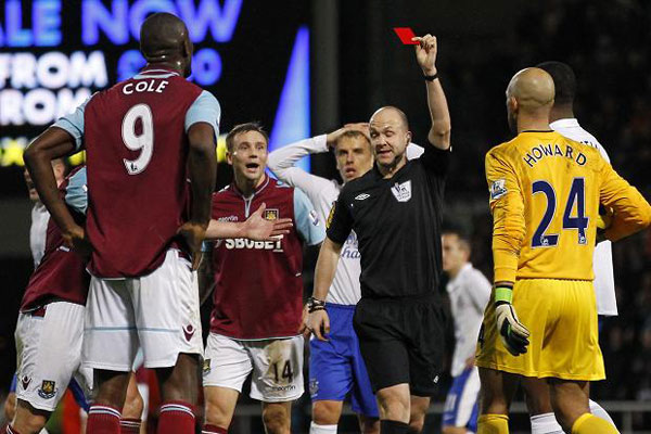 carlton cole gets his marching orders