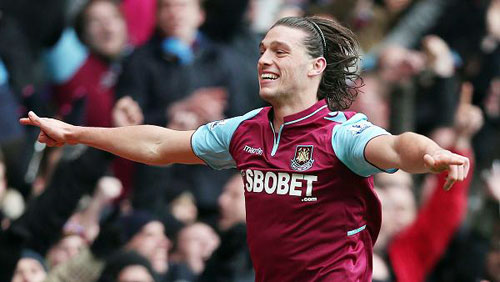 Andy Carroll celebrating one of his two goals